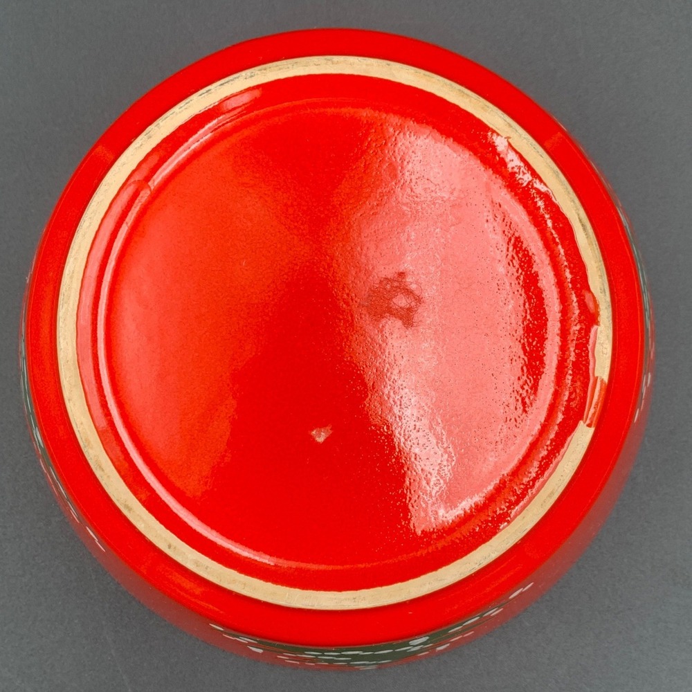 Vintage Christmas Tree Red Ceramic Serving Bowl Holiday Decor MCM Retro - Picture 3 of 10